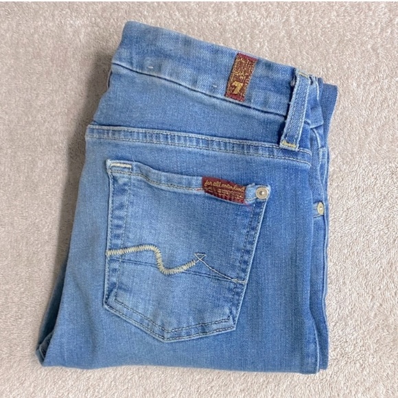 7 For All Mankind Light Blue Ankle Jeans - Picture 1 of 15